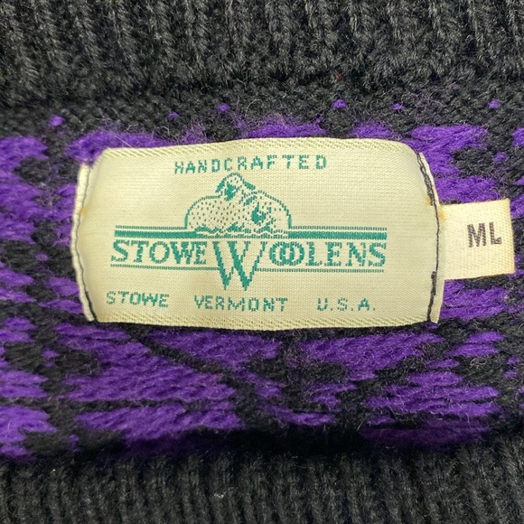 Vintage 80’s Stowe Woolens Vermont wool sweater men’s large - Picture 6 of 8